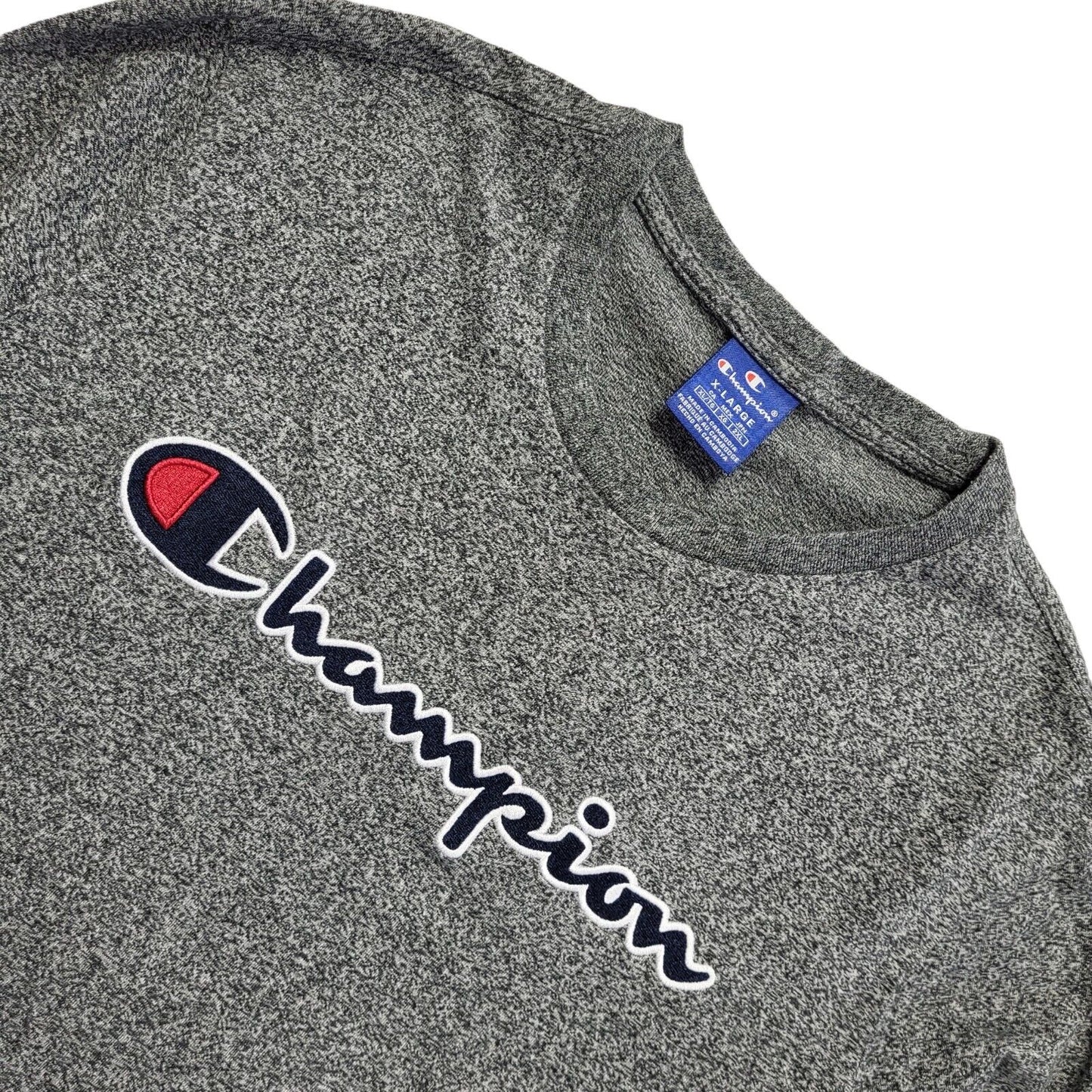 Champion Vintage 90s Grey Long Sleeve T-Shirt Mens UK Size XL