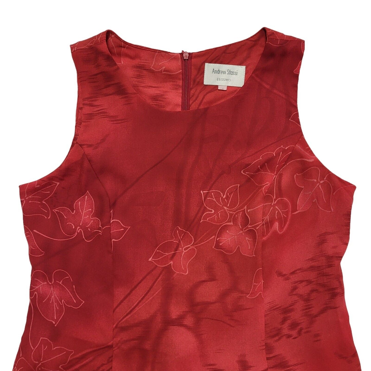 Andrew Stassi Vintage 90s Red Dress Uk Women's Size 16 W34