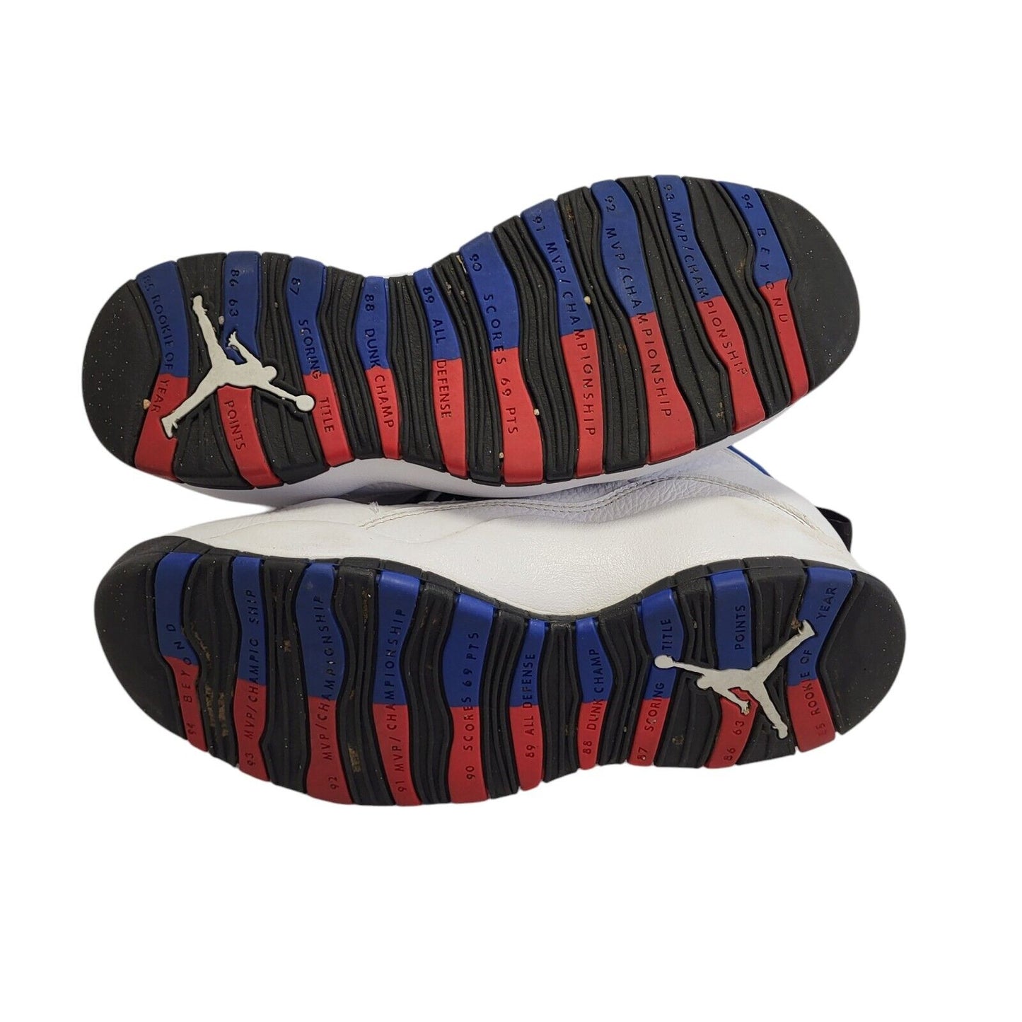 Air Jordan 10 Westbrook Claaa 2006 White & Red Lace-Up Trainers Uk Men's Size 8