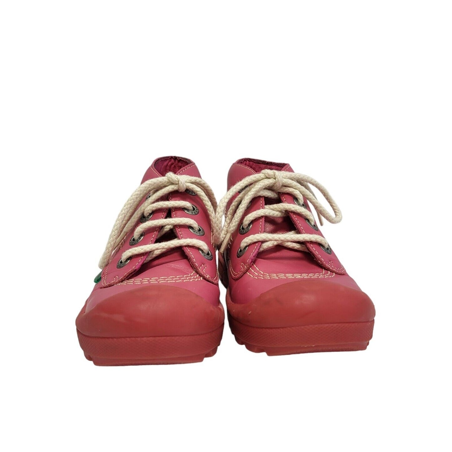 Kickers Pink Lace-Up Leather Ankle Boots / Shoes Uk Girls  Size  2