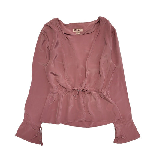 Monsoon Y2K Pink Long Sleeve Tie Front Silk Cardigan Womens UK 12