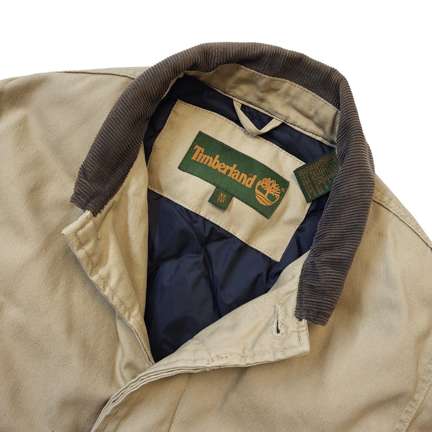Timberland 90s Vintage Beige Cotton Button Jacket Men's Size XS