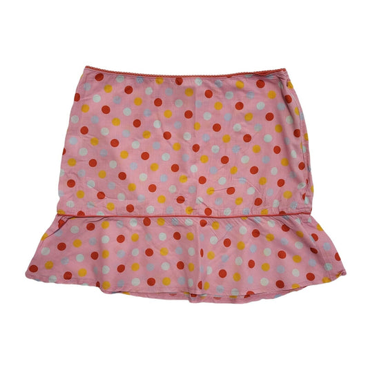 Kookai Vintage Y2K Pink Polka Dot Trumpet Skirt Zip Up Womens UK Size 10
