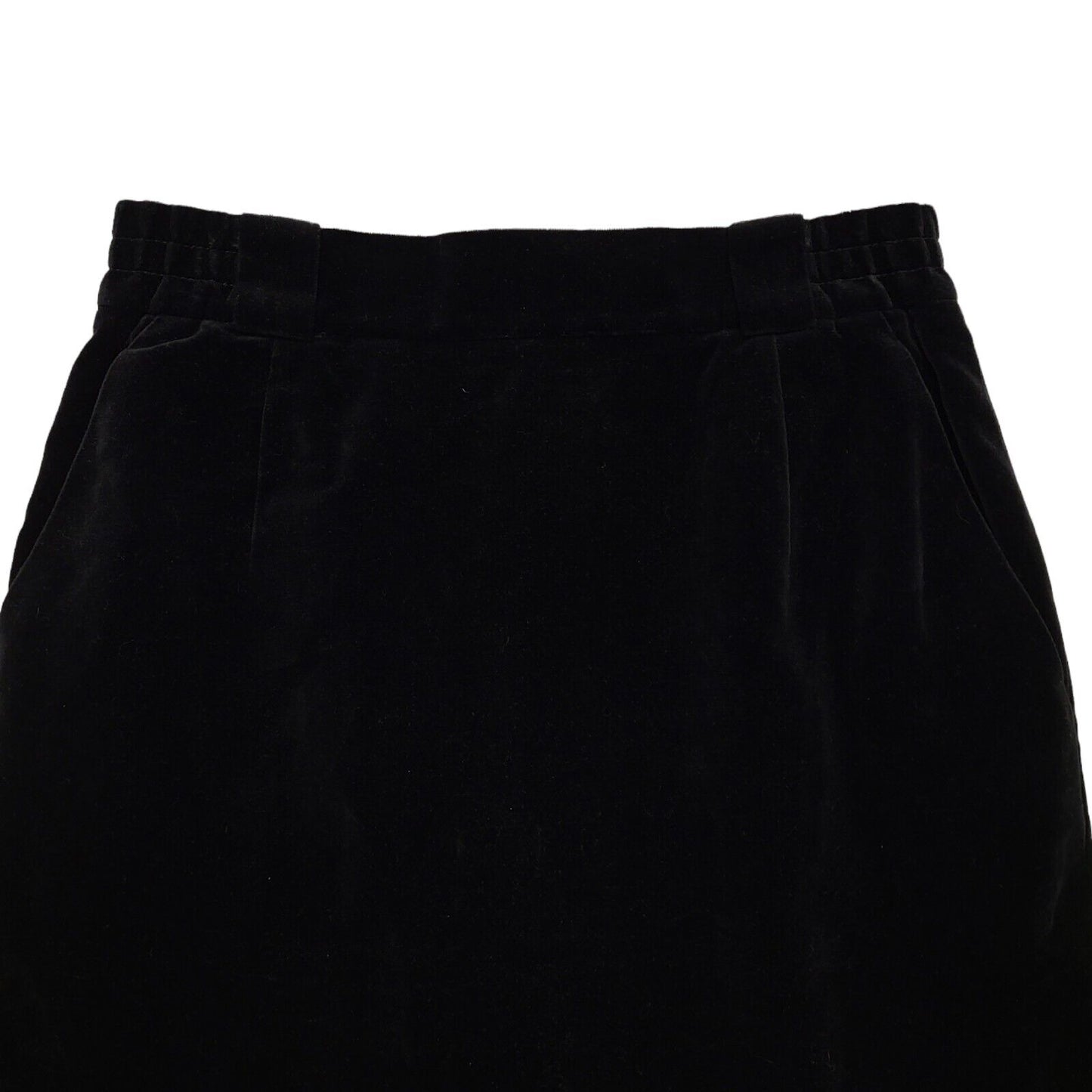 Basler Vintage 80's Black A-Line Velvet Skirt Uk Women's Size 10/12