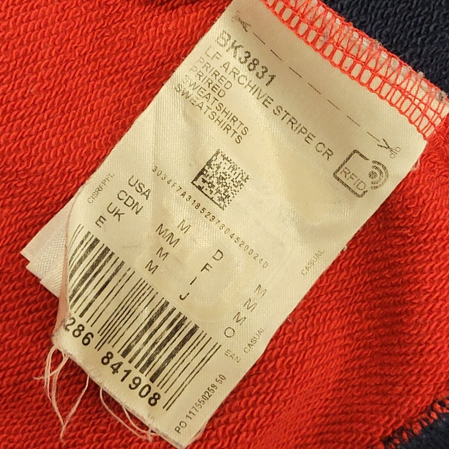 Reebok Classic Red Blue White Y2k Sweatshirt Uk Men's Size Medium