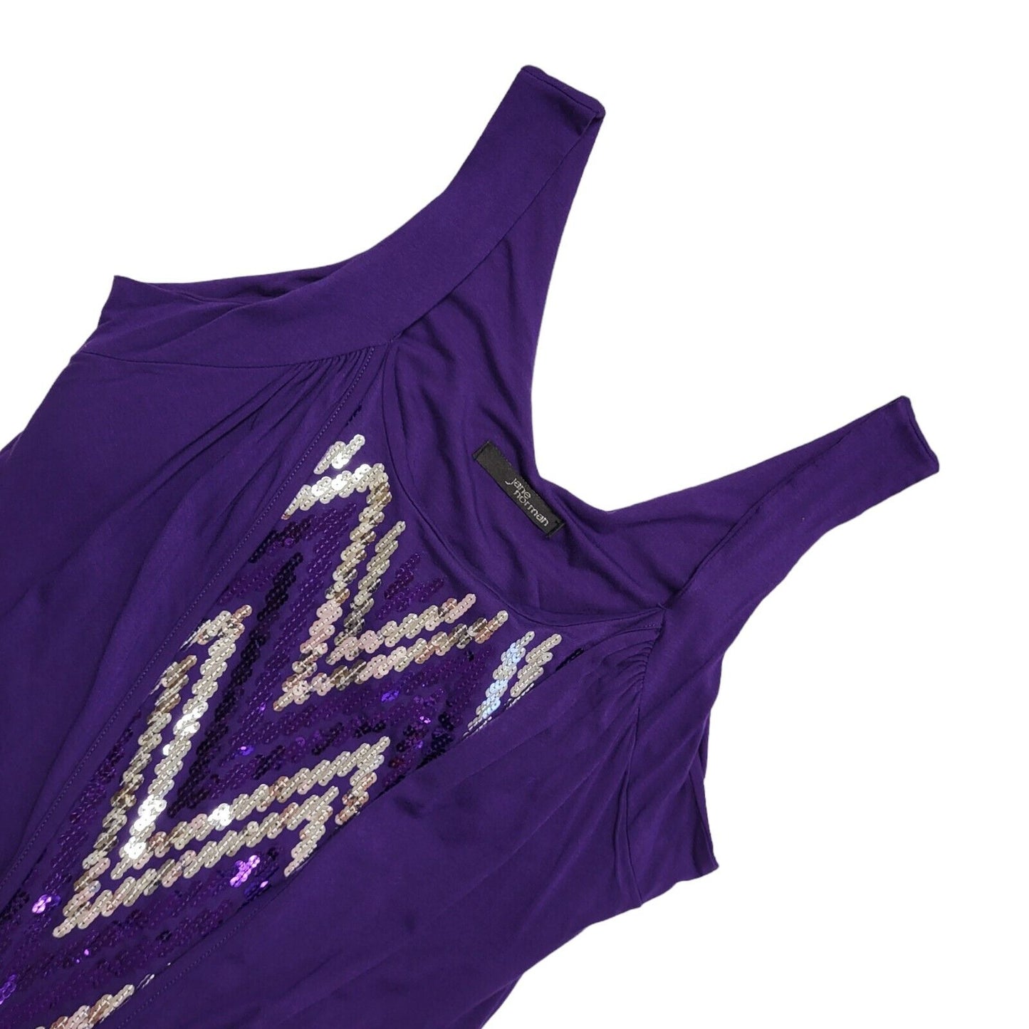 Jane Norman Y2K Vintage Purple Sequin Vest Top Womens UK 16