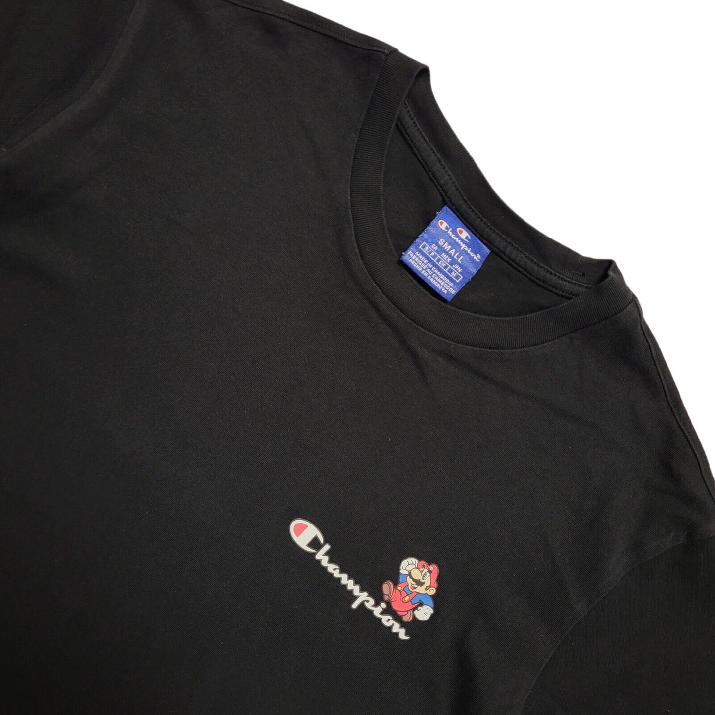Champion Y2K Vintage Black Super Mario Crew Neck T-Shirt Men's Size Small