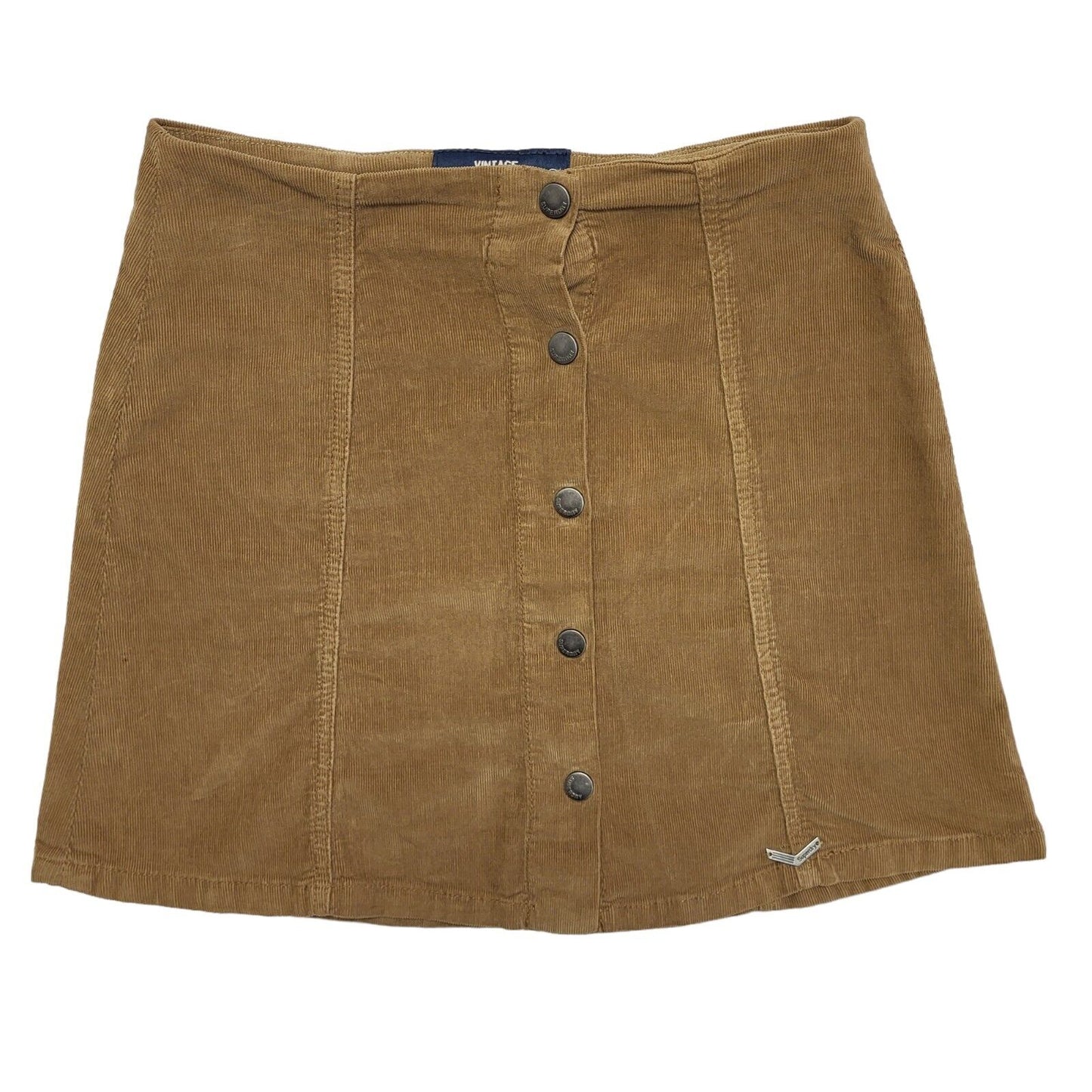 Superdry Modern Brown Corduroy Button Front Skirt Womens UK Size S W26