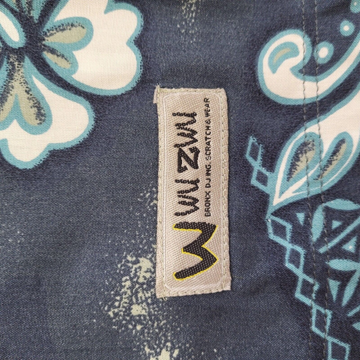 Wu Zwu Y2k Blue Floral Hawaiian Short Sleeve Shirt UK Men's Size M
