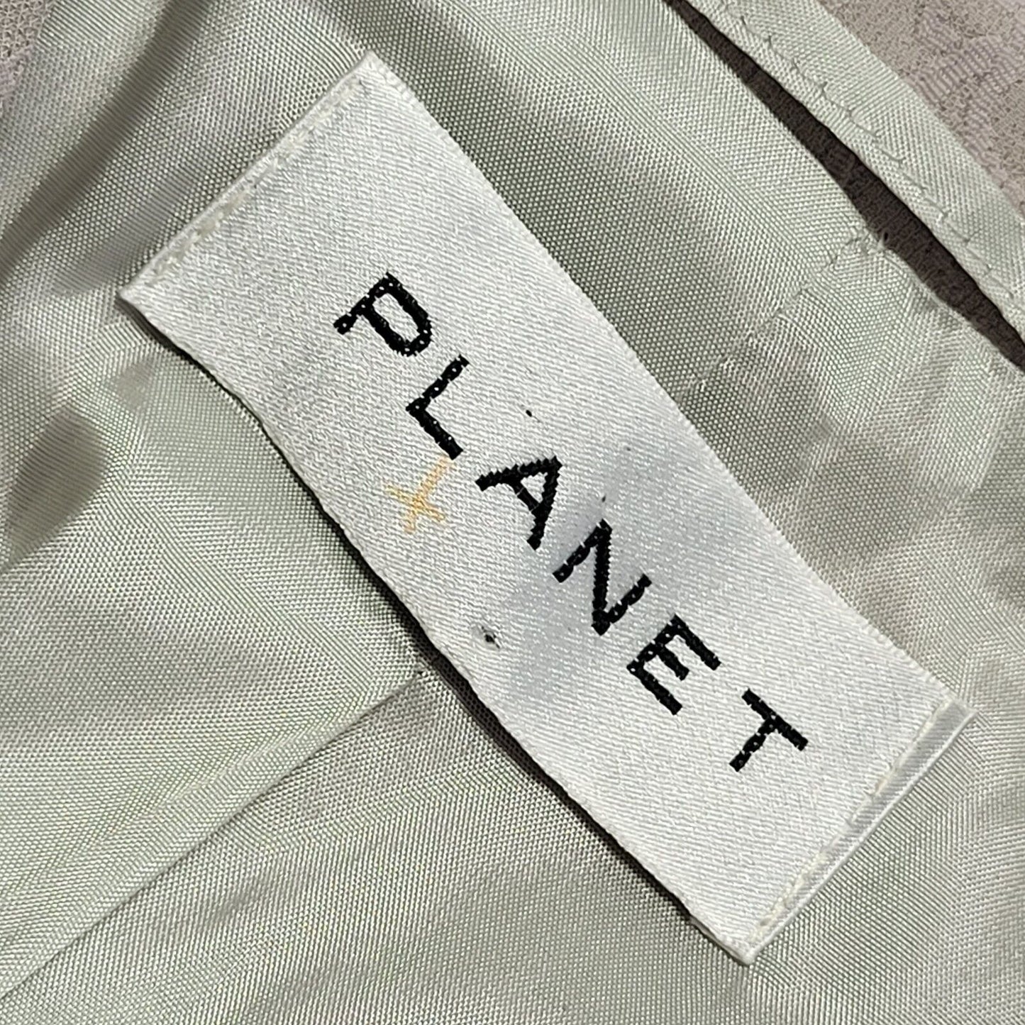 Planet Vintage 80s Grey Purple Vine Pattern Over Coat Uk 10
