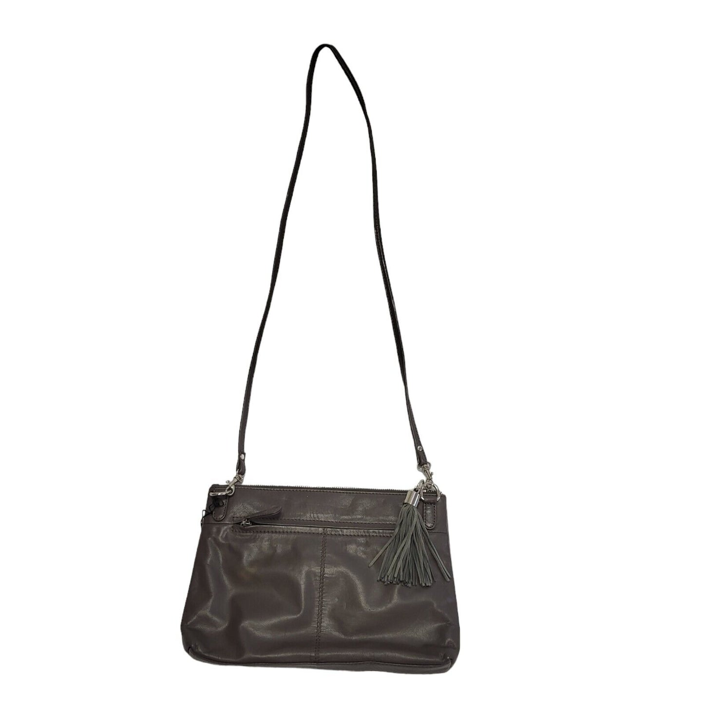 Jones Acid Grey Leather Cross Body Shoulder Bag Women's Size 11.5" x 8"