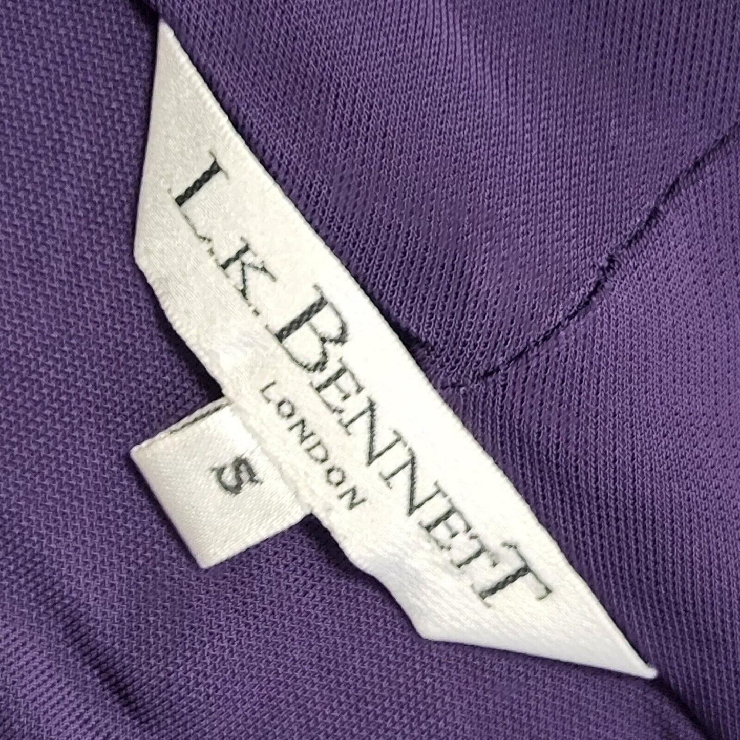 L.K.Bennett Vintage Y2K Purple 3/4 Sleeve Cowl Neck Top Womens UK S
