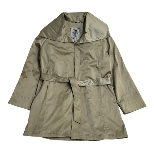 Four Seasons Green Vintage 80s Belted Rain Coat Uk Women's Size Large