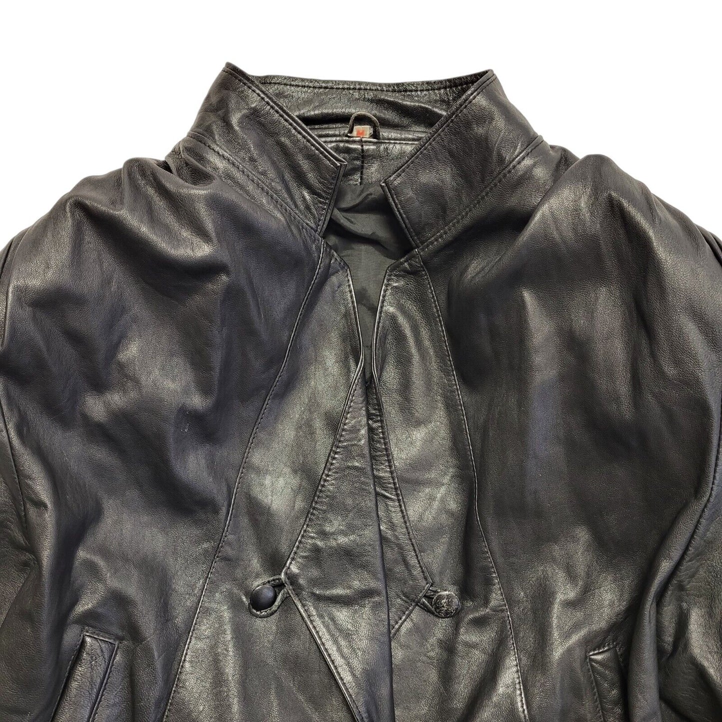 G&A Vintage 80s Black Leather Jacket Uk Women's Size Medium