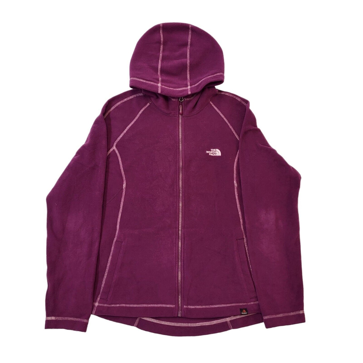 The North Face Purple Zip Up Hooded Fleece Women's Size XL