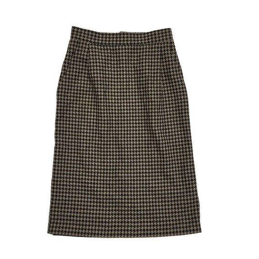 Pino Vintage 80's Brown & Black Houndstooth Straight Skirt Women's UK 6 W24