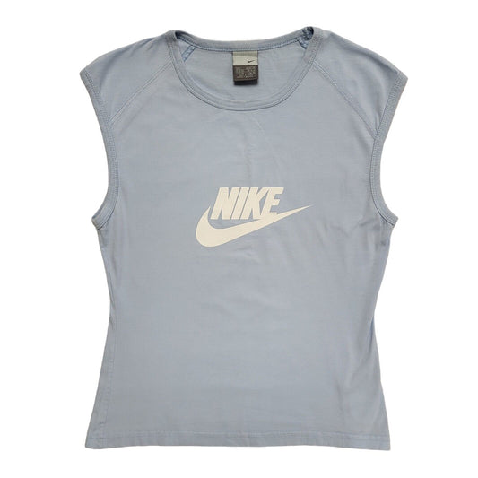 Nike Vintage Y2K Blue Sports Short Sleeve T-Shirt Women's UK Size 14-16