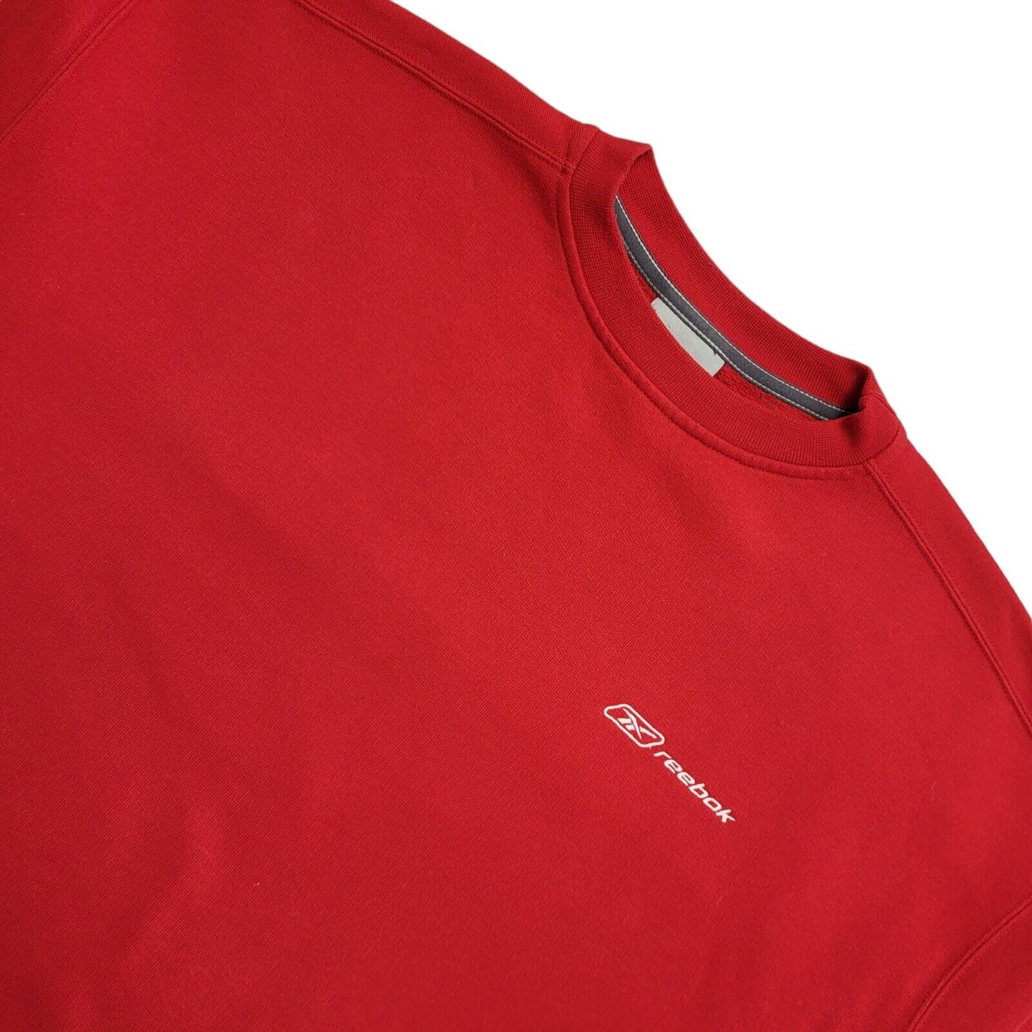 Reebok Classic Red White Y2k Baggy Sweatshirt Uk Men's Size Medium