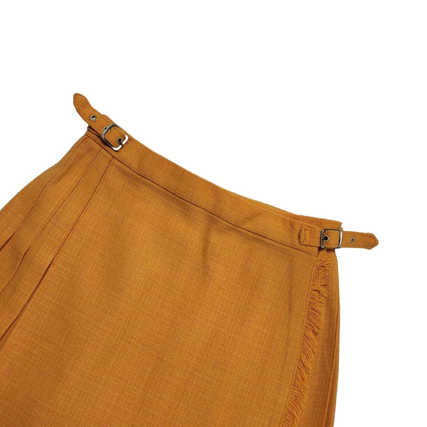 Laird-Porch of Scotland 70s Orange Buckle Mini Skirt Uk Women's Size 6 W24