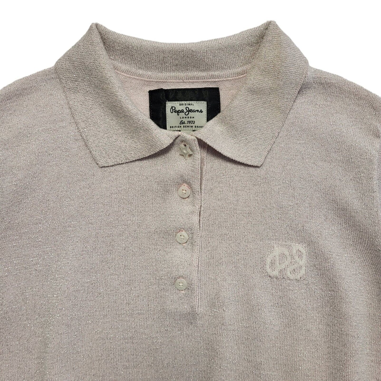 Pepe Jeans Vintage Y2k Pink Collared Polo Shirt Uk Women's Size Medium