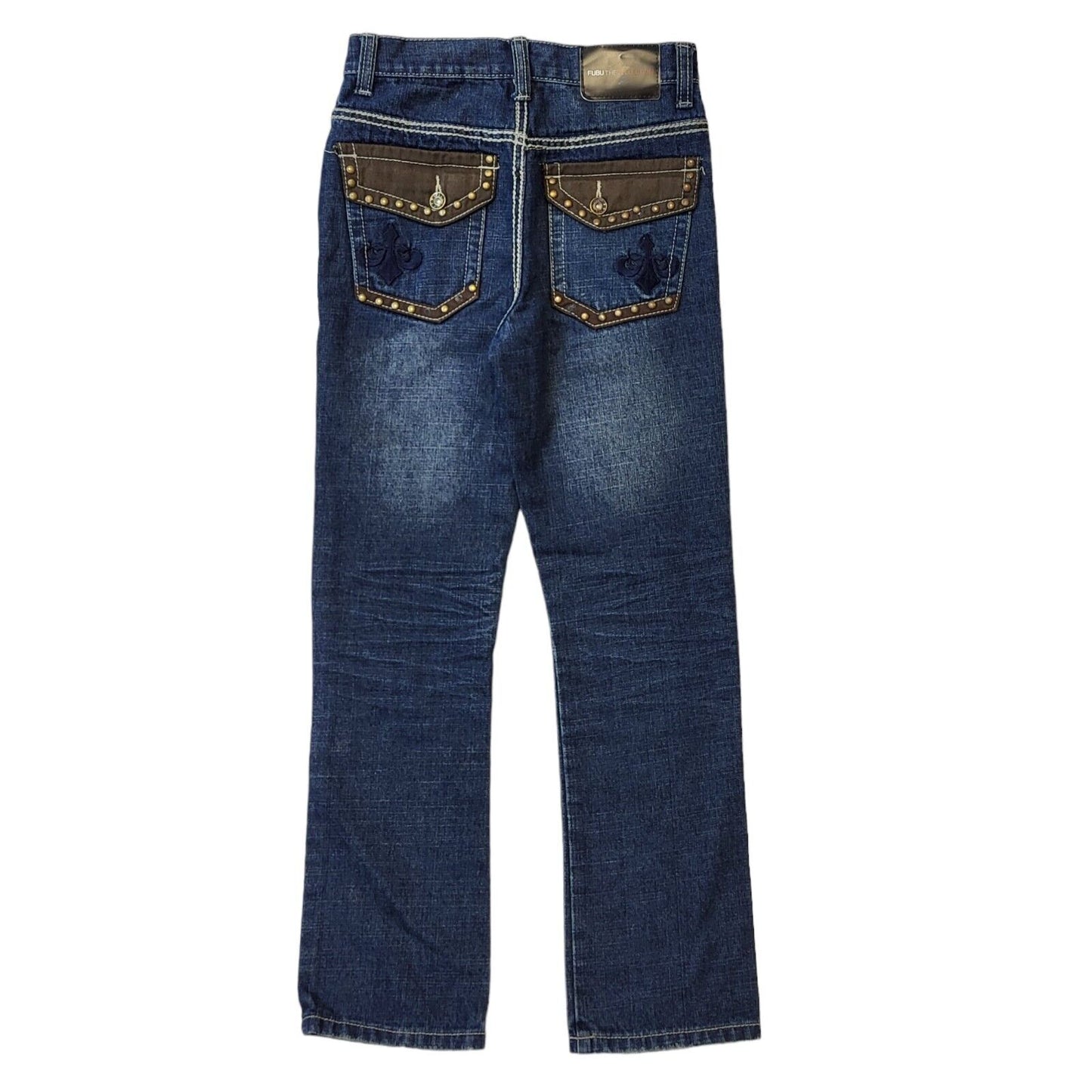 FUBU Jeans Y2k Vintage Blue Straight Denim Jeans UK 8 W26 L28