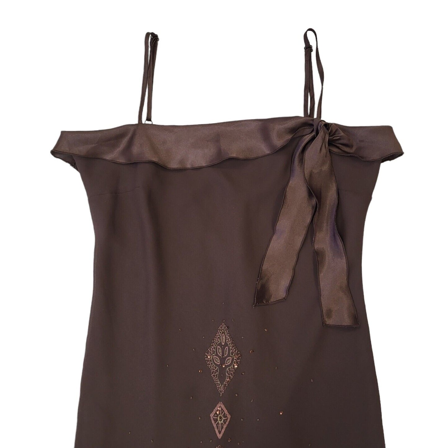 New Look Vintage 90s Brown Dress Uk Women's Size 14
