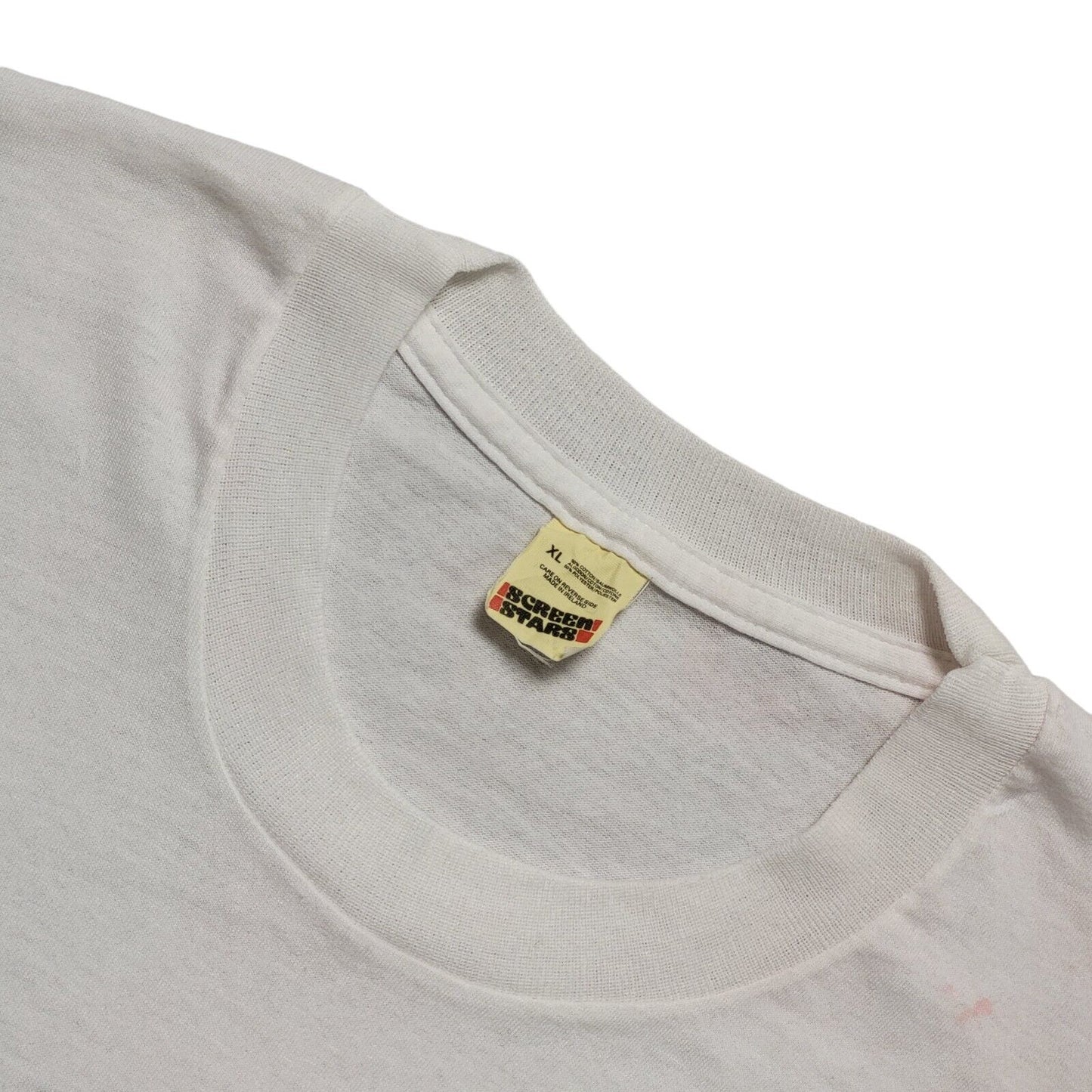 Screen Stars 90s Vintage White Dial a Dream Single Stitch T-Shirt Mens Size XL