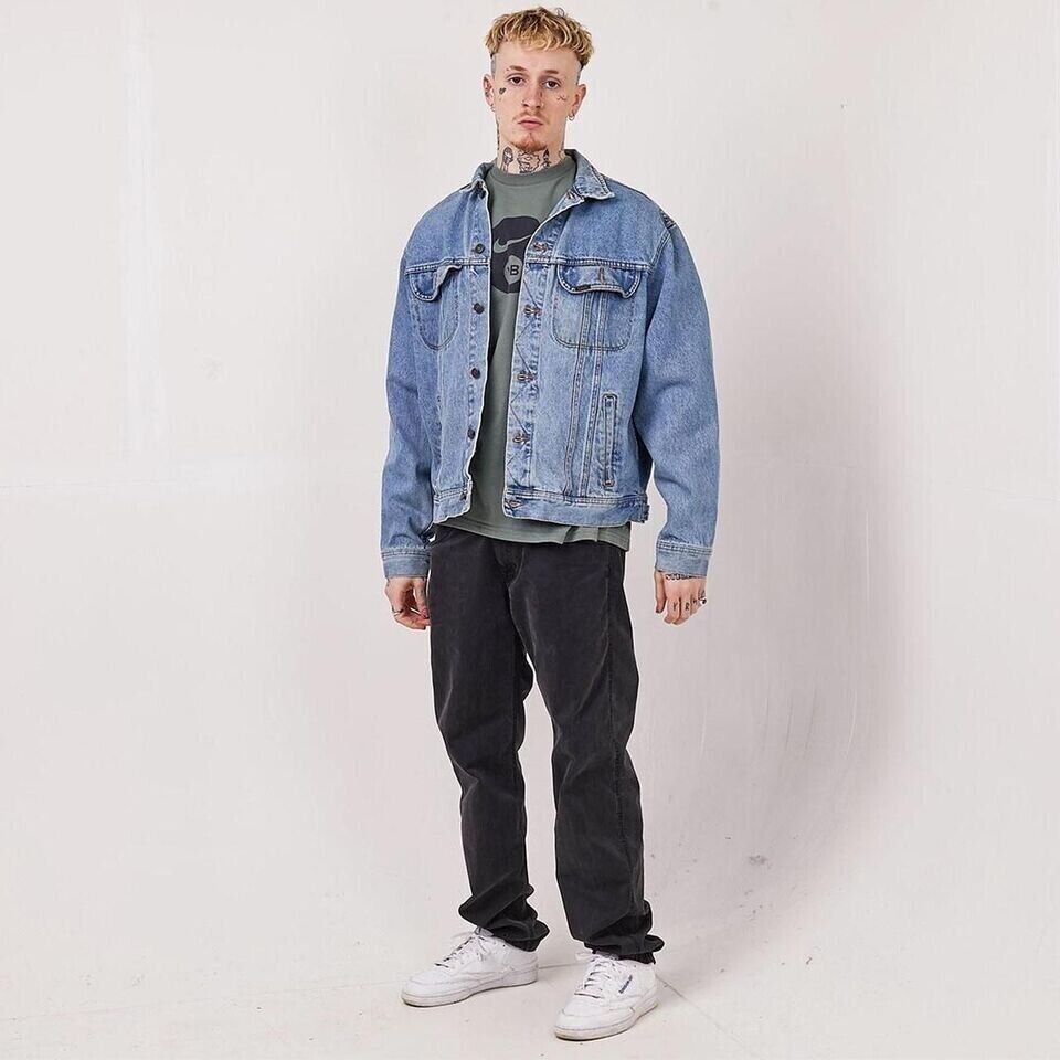 Lee Brickseller Vintage 90s Mid Blue Denim Jacket Uk Men's Size Large