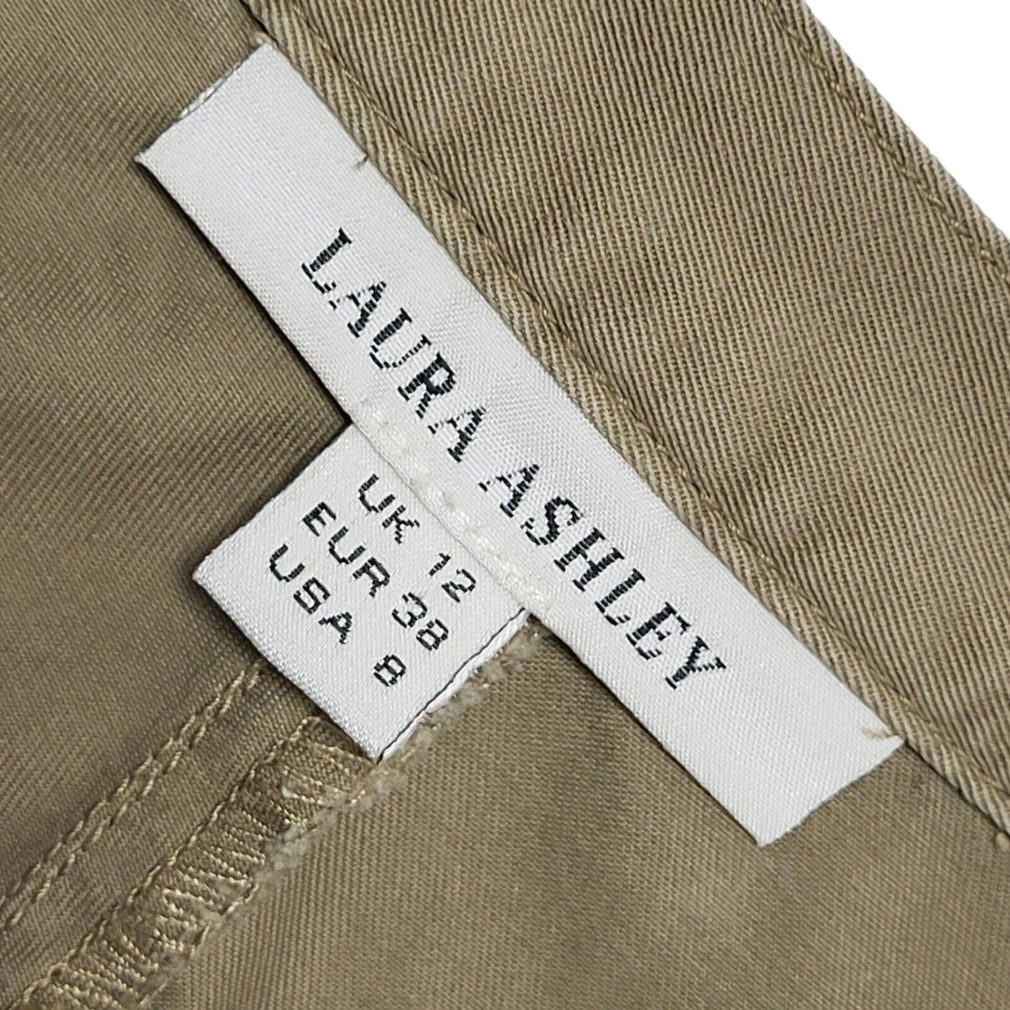 Laura Ashley Tan Skirt Button Front Slit Womens UK Size 12 W30