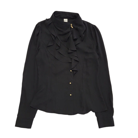 Rookie Vintage 90s Black Long Sleeve Blouse Uk Women's Size M