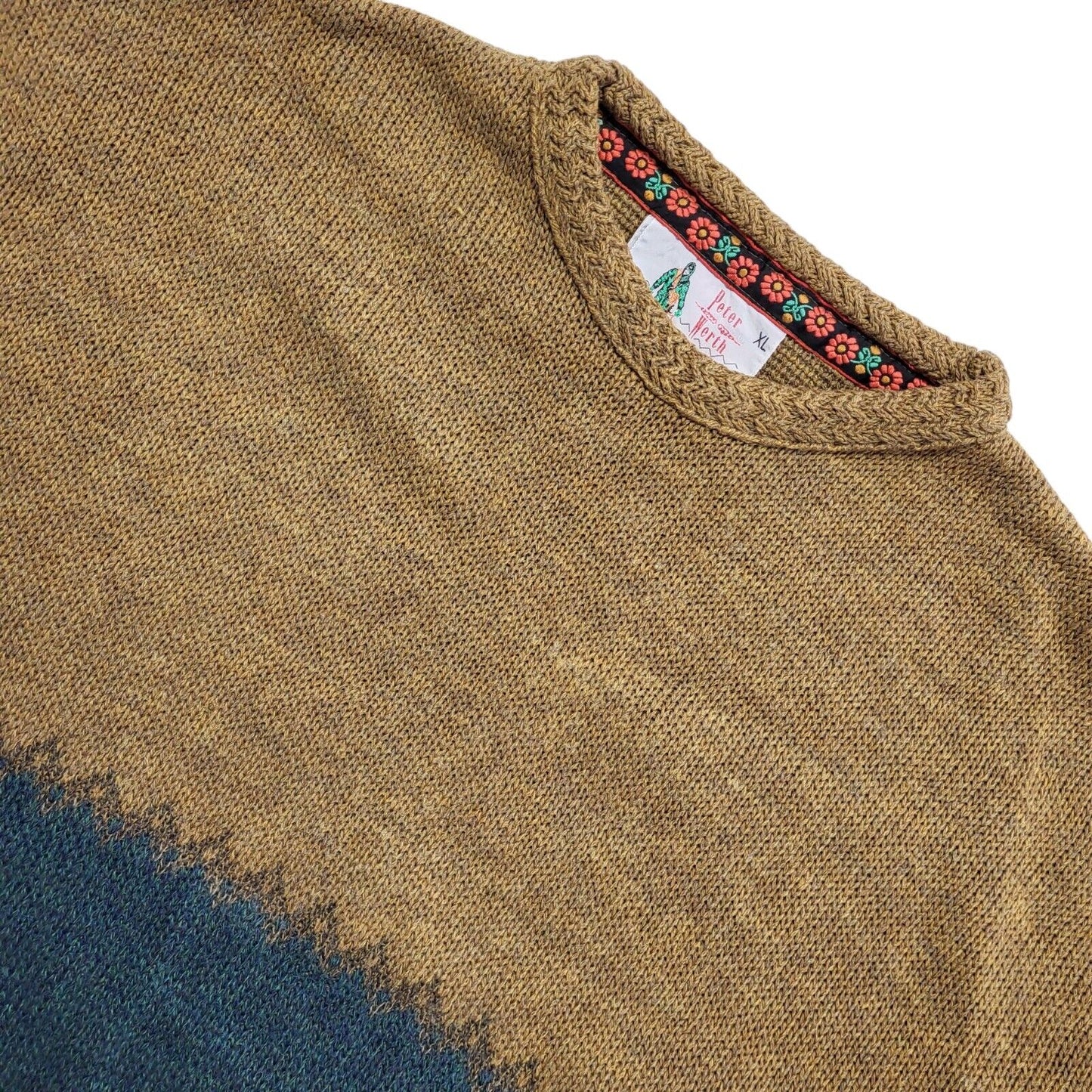 Peter Werth Brown Vintage 90s Crew Neck Jumper Uk Men's Size XL