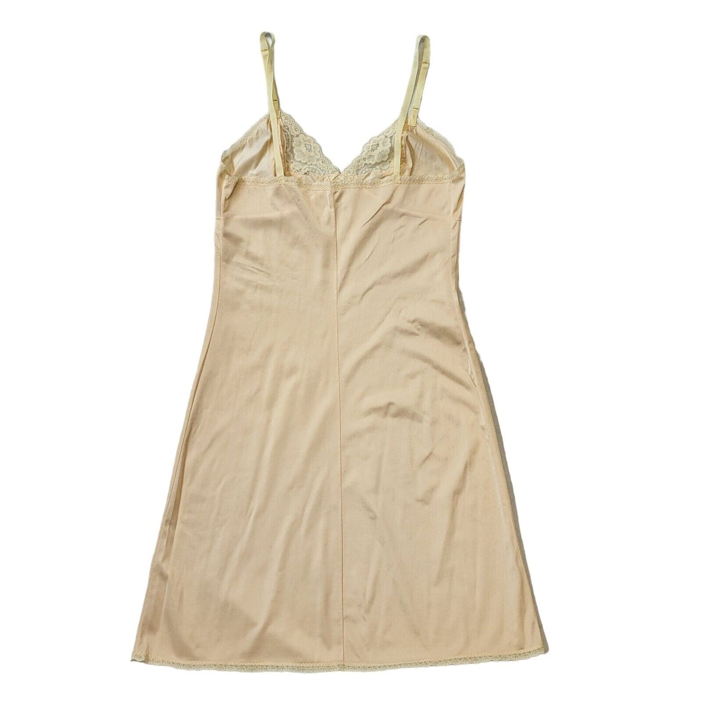 70s Vintage Cream Sleeveless Under Dress Women's Size 12 Eu 40