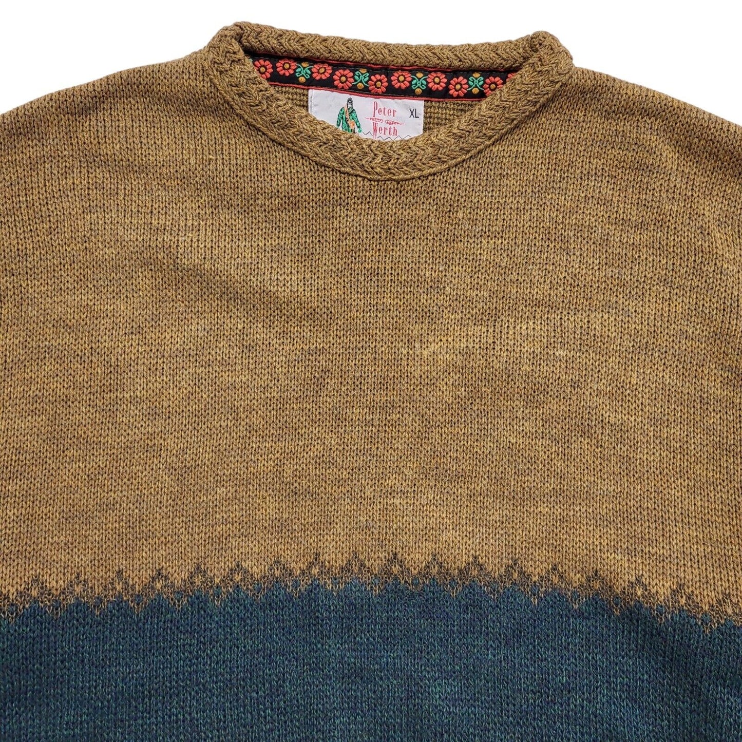 Peter Werth Brown Vintage 90s Crew Neck Jumper Uk Men's Size XL
