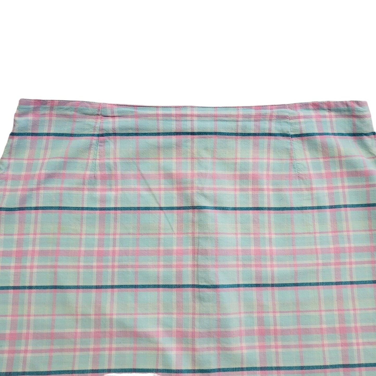 Joie De Vivre Vintage 90's Blue & Pink Checked A-Line Skirt Womens UK 14 W32