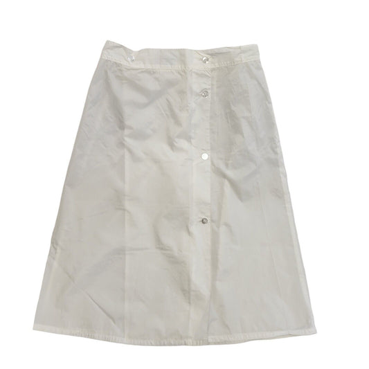 Nylontex Vintage 80's White Nylon Button Midi Skirt Womens UK Size 12 W29-30