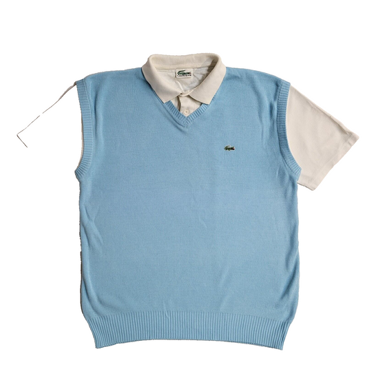 Lacoste Y2K Blue Short Sleeve Polo Top & Vest Men's UK Size L