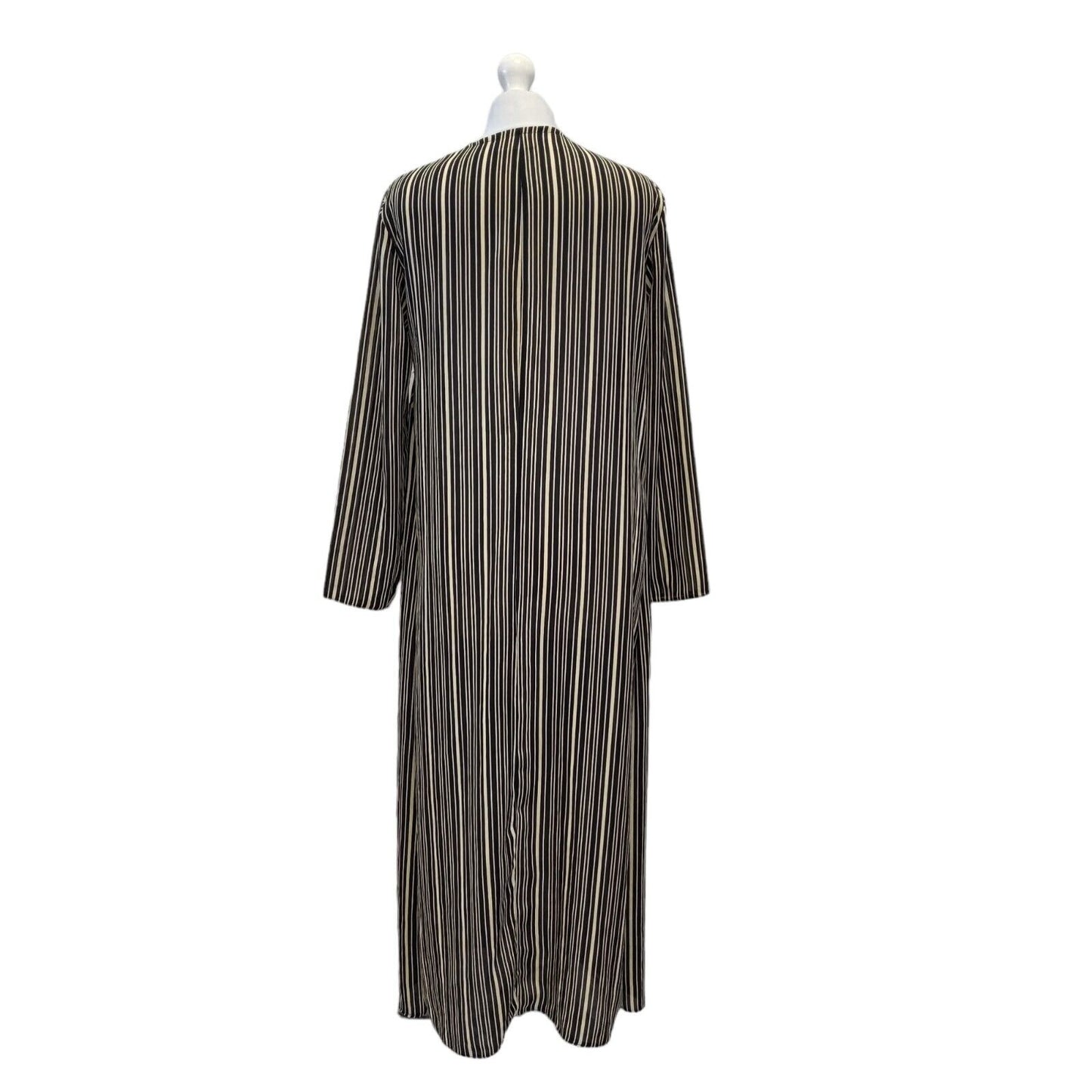 Essence 90s Vintage Black White Striped Shirt Dress Women's Size 12 EU 40