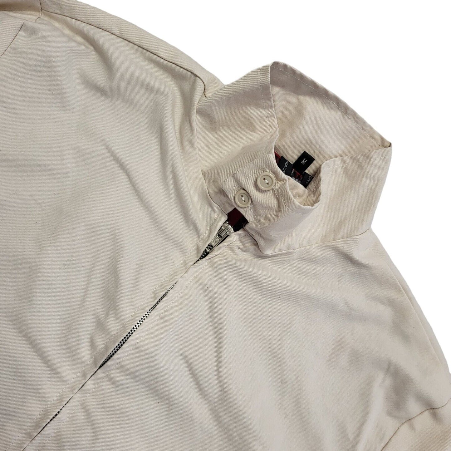 Made In England Vintage 90s Beige Zipped Bomber Jacket Men's Size Medium