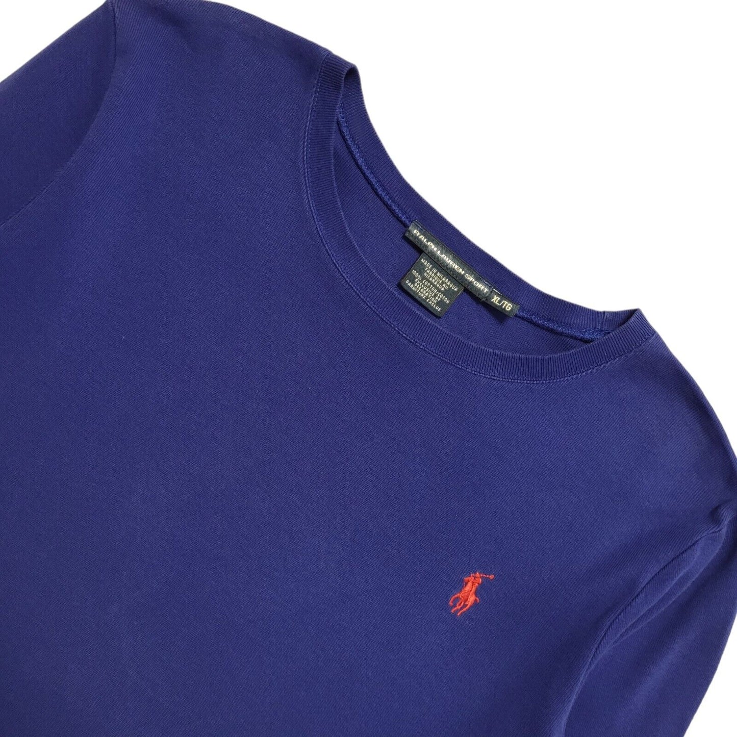 Ralph Lauren Sport Vintage Y2K Blue Long Sleeve T-Shirts Womens XL