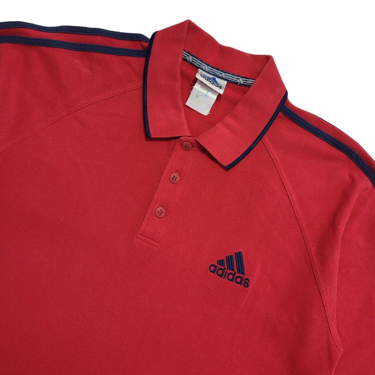 Adidas Vintage 90s Red Polo Shirt Mens Size Large