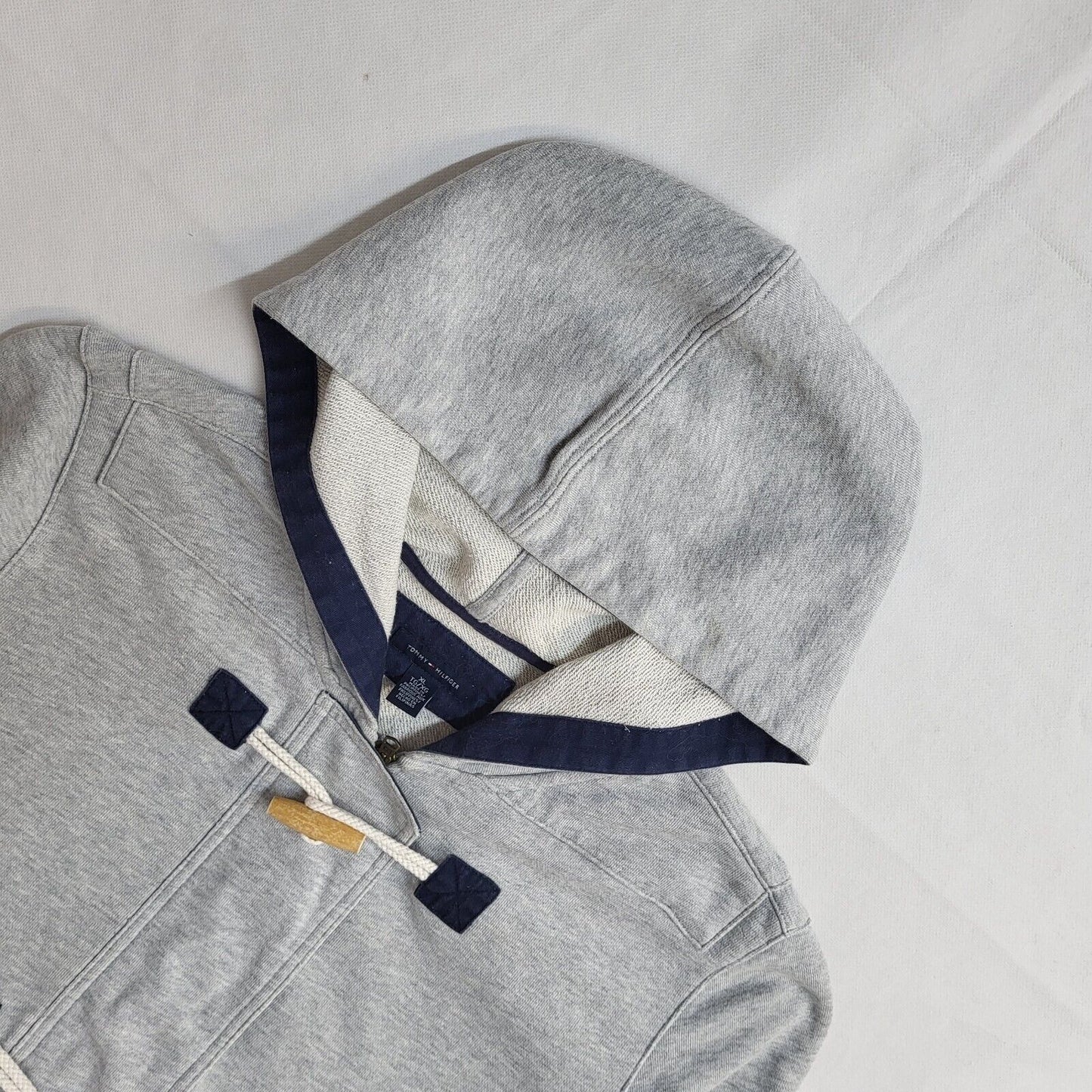 Tommy Hilfiger Y2k Grey Button Sweatshirt Hoodie Uk Men's Size XL