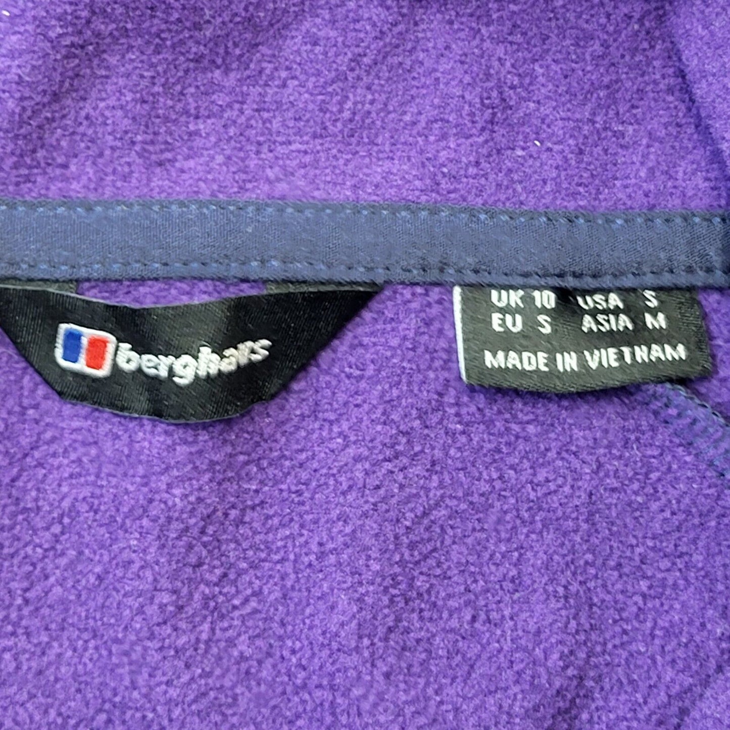 Berghaus Purple Zip Up Fleece Jacket Women's Size 10