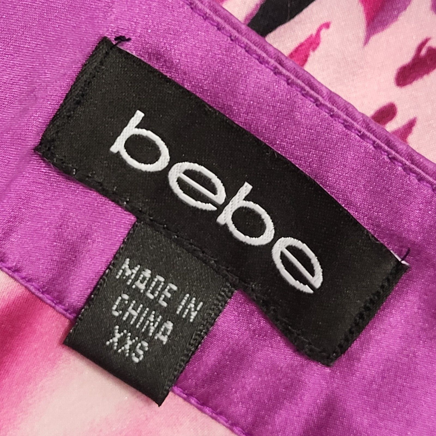Bebe Vintage Y2K Purple & Black One Shoulder Top Womens UK Size XXS