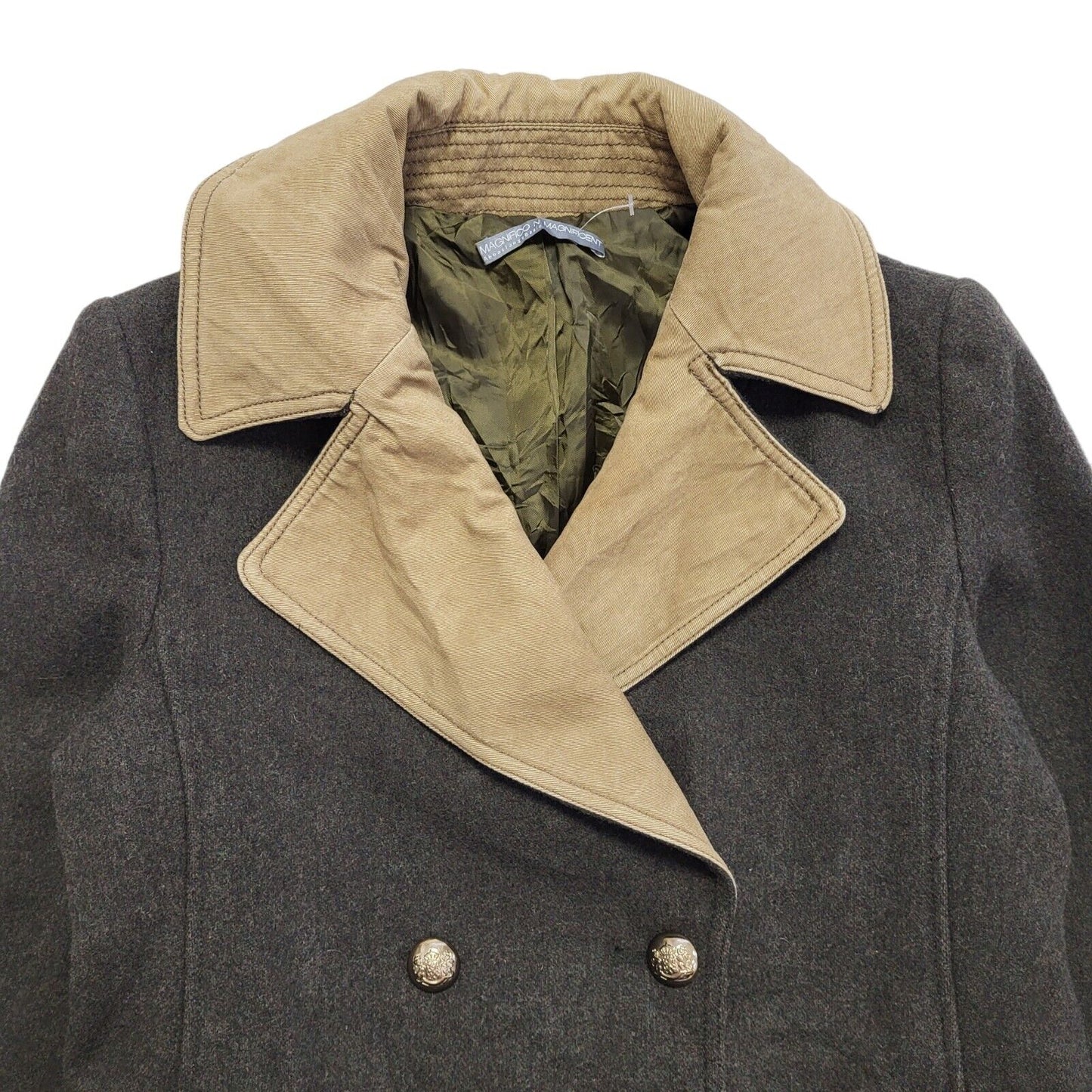 Magnifico Brown 80s Vintage Wool Button Jacket Uk Women's Size Small