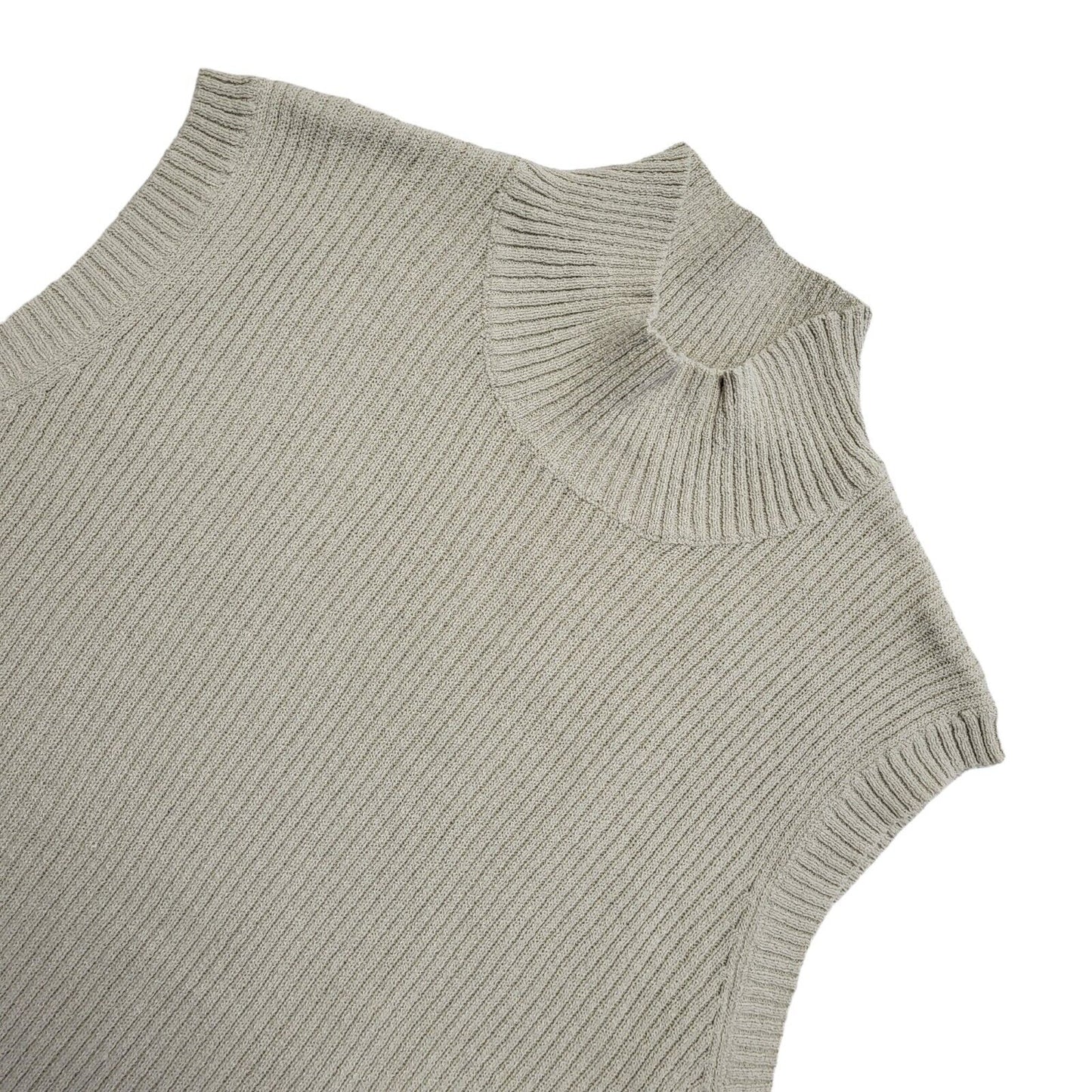 Play Y2K Beige High Neck Sleeveless Tank Top Womens UK Size M