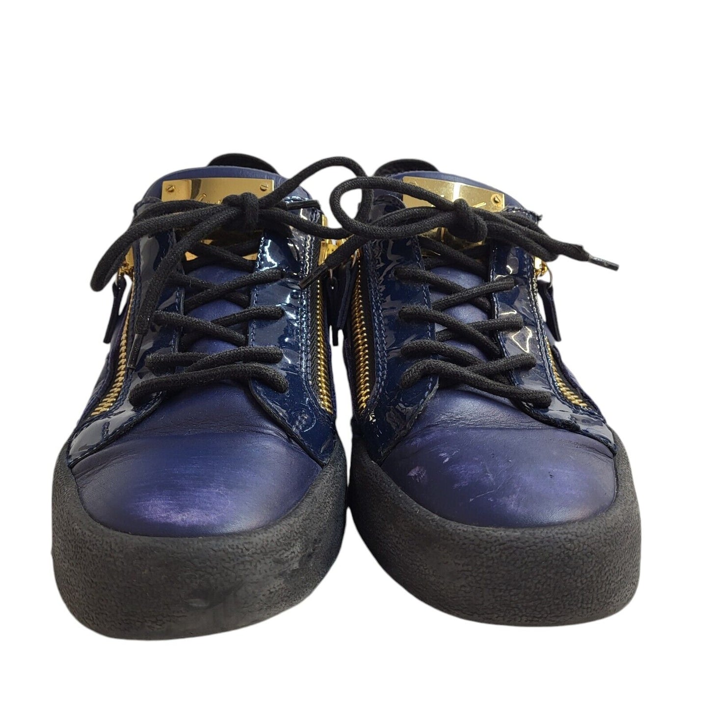 Giuseppe Zanotti Dark Blue Leather Casual Flat Shoes Uk Women's Size 9