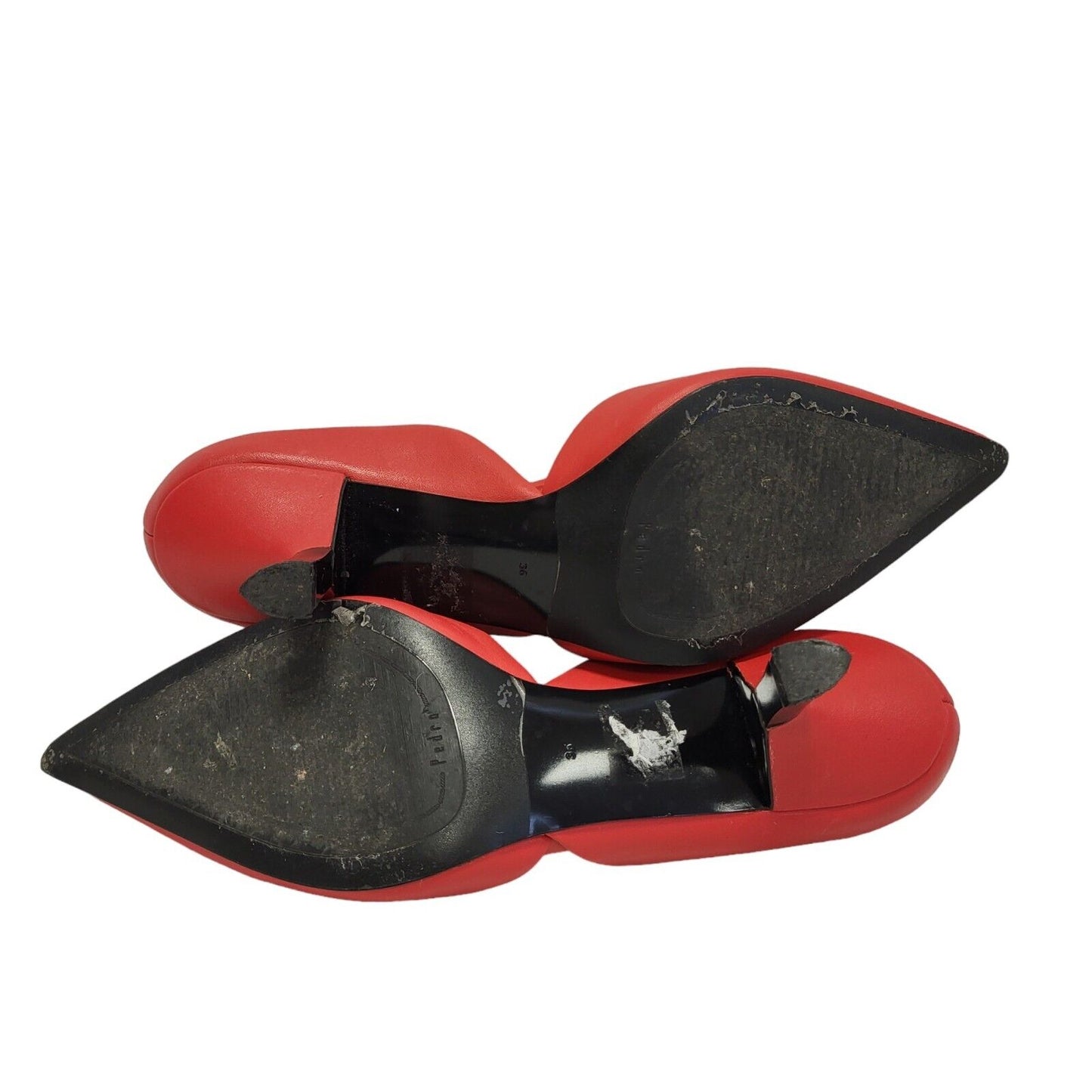 Petra Red Kitten Heel Red Slip On Shoes Uk Women's Size 4