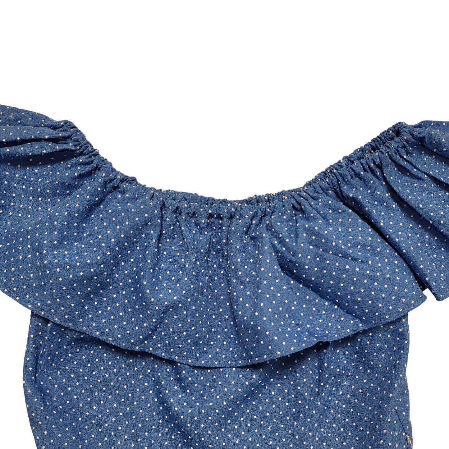 70s Vintage Jonathan Summers Blue Polka Dot Blue A-Line Dress Women's Size 6-8