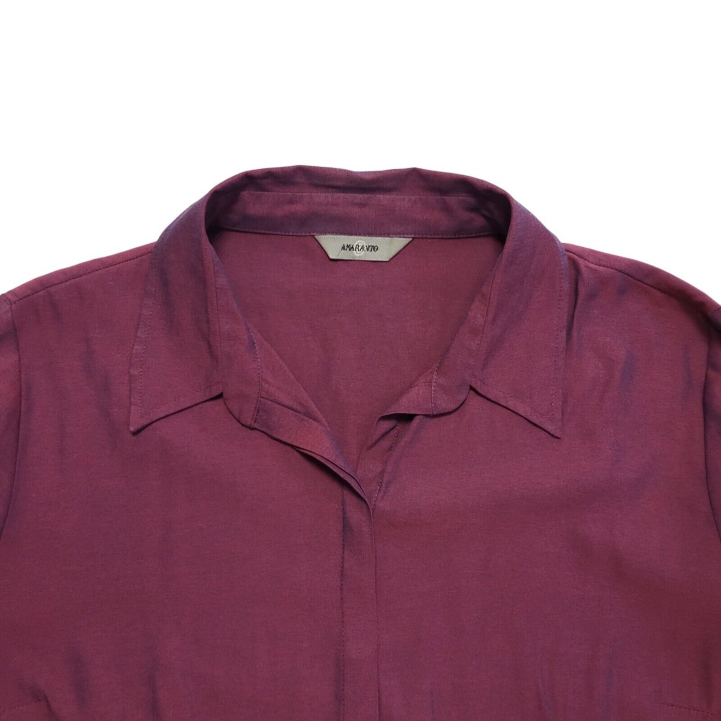 Amaranto Vintage 90's Purple Metallic 3/4 Length Sleeve Shirt Women's UK Size 18