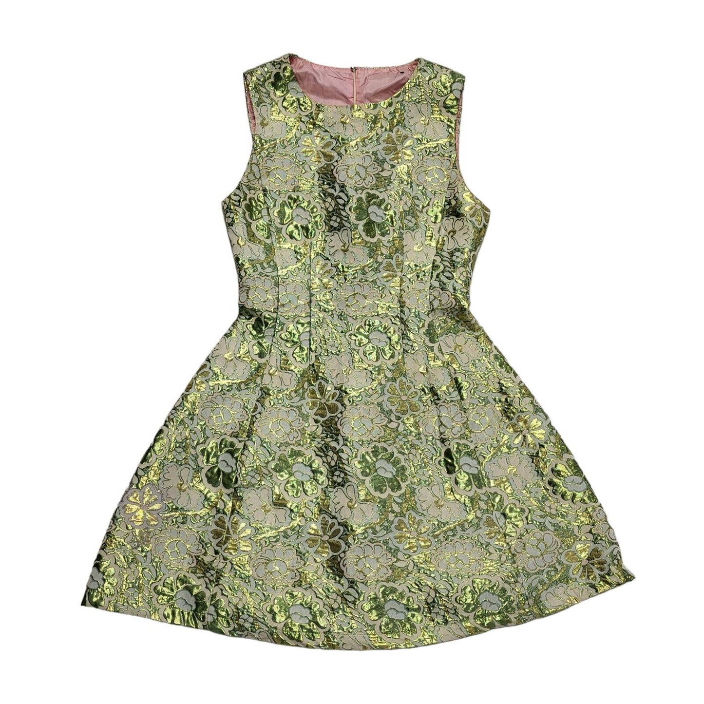 Vintage 70's Shiny Green A-Line Retro Dress Womens UK S 8